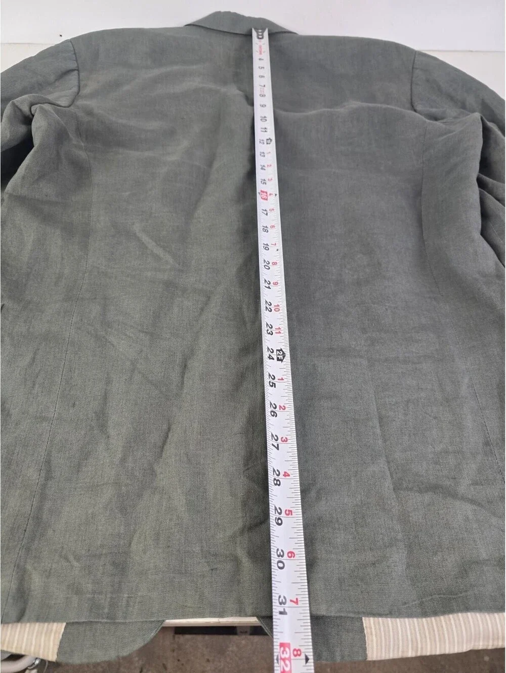 Hugo Boss BOSS Solbiati 100% Linen Blazer 42L Sage Green Sport Coat Jacket Flaws